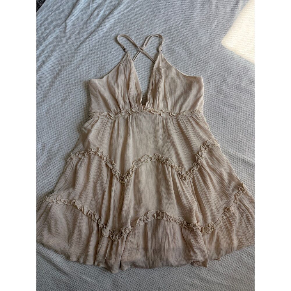 Women's Sleeveless Ruffles Dress Wine Tasting Picnic Girly Whimsy Flowy Romantic